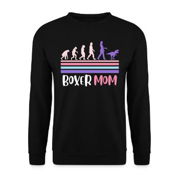 BOXER MOM Dog Owner German Boxer - Unisex Sweatshirt - black - Front - Alina (178cm) & Michal (187cm)