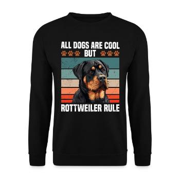 Rottweiler ALL DOGS ARE COOL BUT ROTTIES RULE - Unisex Sweatshirt - black - Front - Alina (178cm) & Michal (187cm)