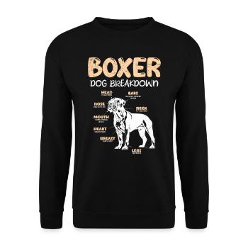 BOXER DOG BREAKDOWN Boxer allemand drôle - Sweat-shirt Unisexe - noir - Devant - Alina (178cm) & Michal (187cm)