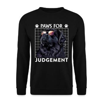 Neufundländer PAWS FOR JUDGEMENT Neufundländer - Unisex Pullover - Schwarz - Vorne - Alina (178cm) & Michal (187cm)