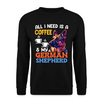 German Shepherd Owner COFFEE AND MY GERMAN - Unisex Sweatshirt - black - Front - Alina (178cm) & Michal (187cm)