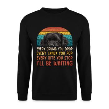 Newfie CHAQUE MIETTE QUE VOUS LAISSEZ TOMBER, CHAQUE COLLATION QUE VOUS FAITES ÉCLATER - Sweat-shirt Unisexe - noir - Devant - Alina (178cm) & Michal (187cm)