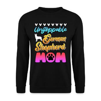 German Shepherd Mom UNSTOPPABLE GERMAN SHEPHERD - Unisex Sweatshirt - black - Front - Alina (178cm) & Michal (187cm)