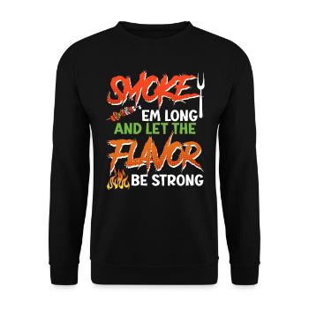 Grillfeier FUMEZ-LES LONGTEMPS LAISSEZ LA SAVEUR ÊTRE FORTE - Sweat-shirt Unisexe - noir - Devant - Alina (178cm) & Michal (187cm)