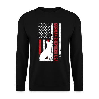 GERMAN SHEPHERD USA German Shepherd Owner - Unisex Sweatshirt - black - Front - Alina (178cm) & Michal (187cm)