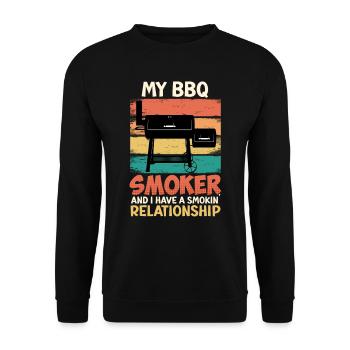 Grill Master MA RELATION DE FUMEUR DE BARBECUE Fun - Sweat-shirt Unisexe - noir - Devant - Alina (178cm) & Michal (187cm)