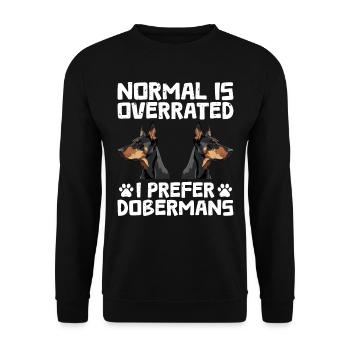 Doberman chien NORMAL EST SURFAIT JE PRÉFÈRE - Sweat-shirt Unisexe - noir - Devant - Alina (178cm) & Michal (187cm)