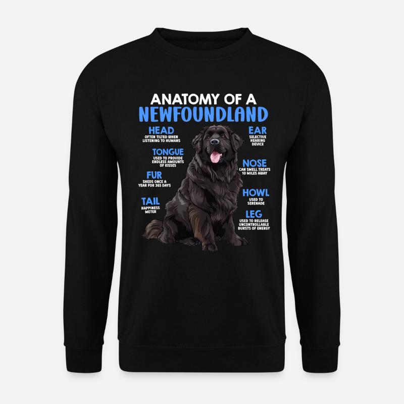 Terre-Neuve ANATOMIE D’UN TERRE-NEUVE Chiens - Sweat-shirt Unisexe - noir