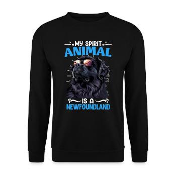 Newfie owner MY SPIRIT ANIMAL IS A NEWFOUNDLAND - Unisex Sweatshirt - black - Front - Alina (178cm) & Michal (187cm)