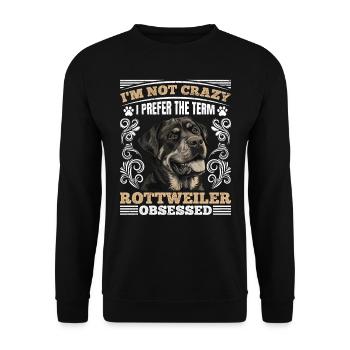 Ami Rottweiler JE NE SUIS PAS FOU PRÉFÈRE LE TERME - Sweat-shirt Unisexe - noir - Devant - Alina (178cm) & Michal (187cm)