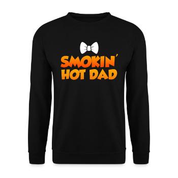 BBQ SMOKING HOT DAD Meat Lover Funny - Unisex Sweatshirt - black - Front - Alina (178cm) & Michal (187cm)