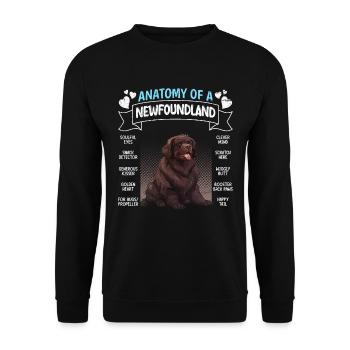 Newfie propriétaire ANATOMIE D’UN TERRE-NEUVE Drôle - Sweat-shirt Unisexe - noir - Devant - Alina (178cm) & Michal (187cm)