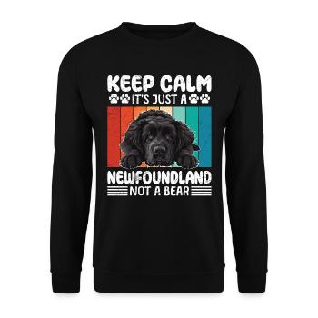 Newfie BLEIB COOL NEUFUNDLÄNDER KEIN GRIZZLY - Unisex Pullover - Schwarz - Vorne - Alina (178cm) & Michal (187cm)
