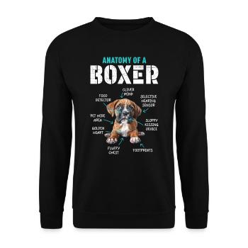Boxeur allemand ANATOMIE D’UN BOXEUR Drôle - Sweat-shirt Unisexe - noir - Devant - Alina (178cm) & Michal (187cm)
