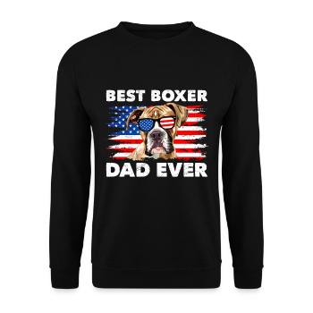 German Boxer BEST BOXER DAD EVER Boxer Dogs - Unisex Sweatshirt - black - Front - Alina (178cm) & Michal (187cm)