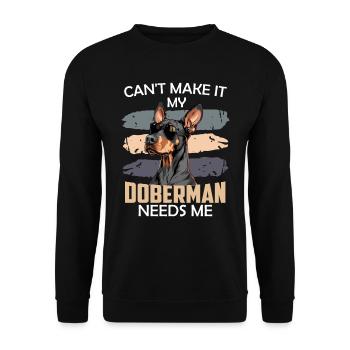 Doberman owner CAN'T MAKE IT MY DOBERMAN - Unisex Sweatshirt - black - Front - Alina (178cm) & Michal (187cm)