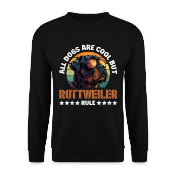 Rottweiler ALL DOGS ARE COOL BUT ROTTIES RULE - Unisex Sweatshirt - black - Front - Alina (178cm) & Michal (187cm)