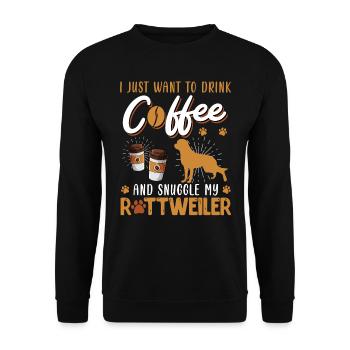Rotti Propriétaire ENVIE DE BOIRE DU CAFÉ AVEC - Sweat-shirt Unisexe - noir - Devant - Alina (178cm) & Michal (187cm)
