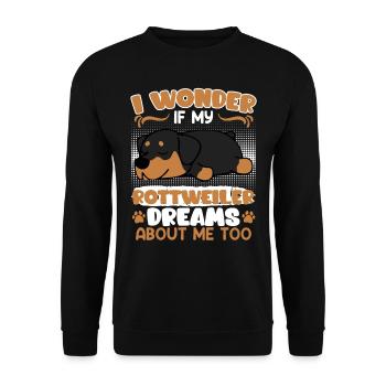 Rottie Owner WONDER IF MY ROTTWEILER DREAMS - Unisex Sweatshirt - black - Front - Alina (178cm) & Michal (187cm)