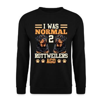 Le propriétaire de Rottie était normal il y a 2 ROTTWEILERS - Sweat-shirt Unisexe - noir - Devant - Alina (178cm) & Michal (187cm)