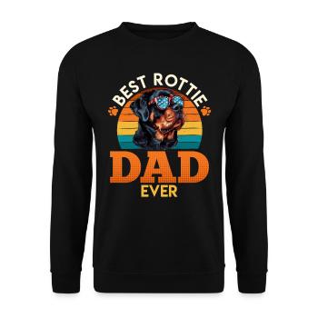 Rottweiler WELTBESTER ROTTIE PAPI Rottweiler - Unisex Pullover - Schwarz - Vorne - Alina (178cm) & Michal (187cm)