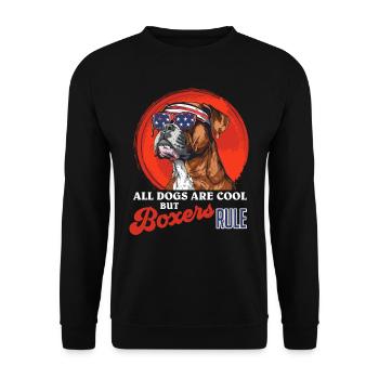 Boxers allemands TOUS LES CHIENS SONT COOL, MAIS LES BOXERS RÈGNENT EN MAÎTRES - Sweat-shirt Unisexe - noir - Devant - Alina (178cm) & Michal (187cm)