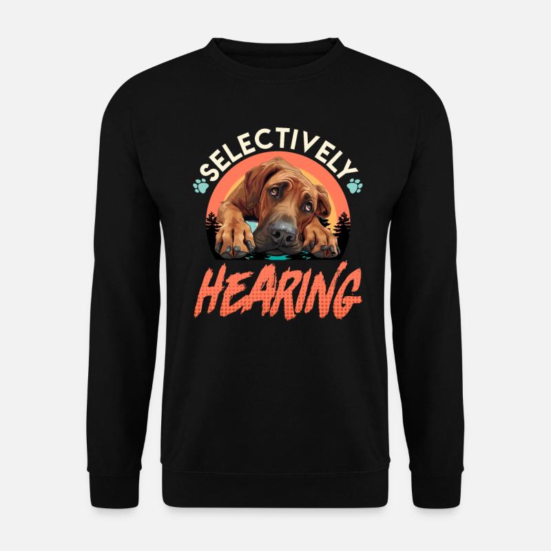 Rhodesian Ridgeback Drôle ÉCOUTE SÉLECTIVE - Sweat-shirt Unisexe - noir