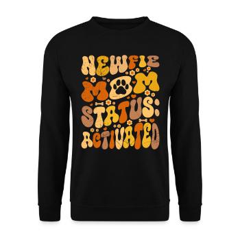 STATUT DE MAMAN NEWFIE ACTIVÉ Newfoundland Mom - Sweat-shirt Unisexe - noir - Devant - Alina (178cm) & Michal (187cm)
