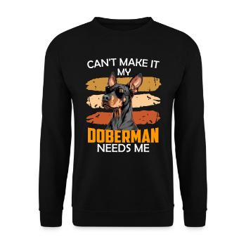 Doberman owner CAN'T MAKE IT MY DOBERMAN - Unisex Sweatshirt - black - Front - Alina (178cm) & Michal (187cm)