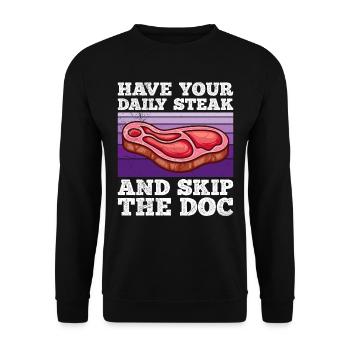 Fleisch fan a votre viande quotidienne skip doc - Sweat-shirt Unisexe - noir - Devant - Alina (178cm) & Michal (187cm)