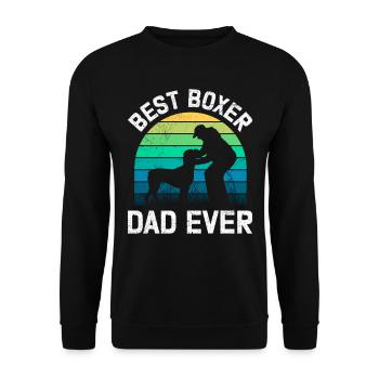 German Boxer BEST BOXER DAD EVER Boxer Dogs - Unisex Sweatshirt - black - Front - Alina (178cm) & Michal (187cm)