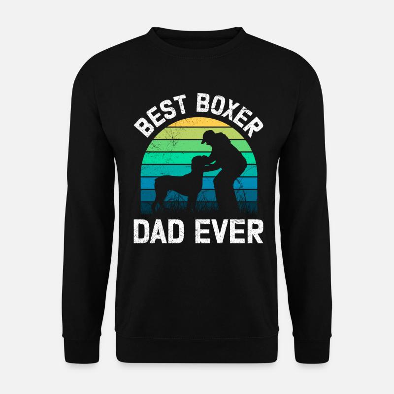 Deutscher Boxer BEST BOXER DAD EVER Boxer Hunde - Unisex Pullover - Schwarz