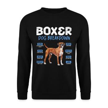 BOXER DOG BREAKDOWN Boxer allemand drôle - Sweat-shirt Unisexe - noir - Devant - Alina (178cm) & Michal (187cm)