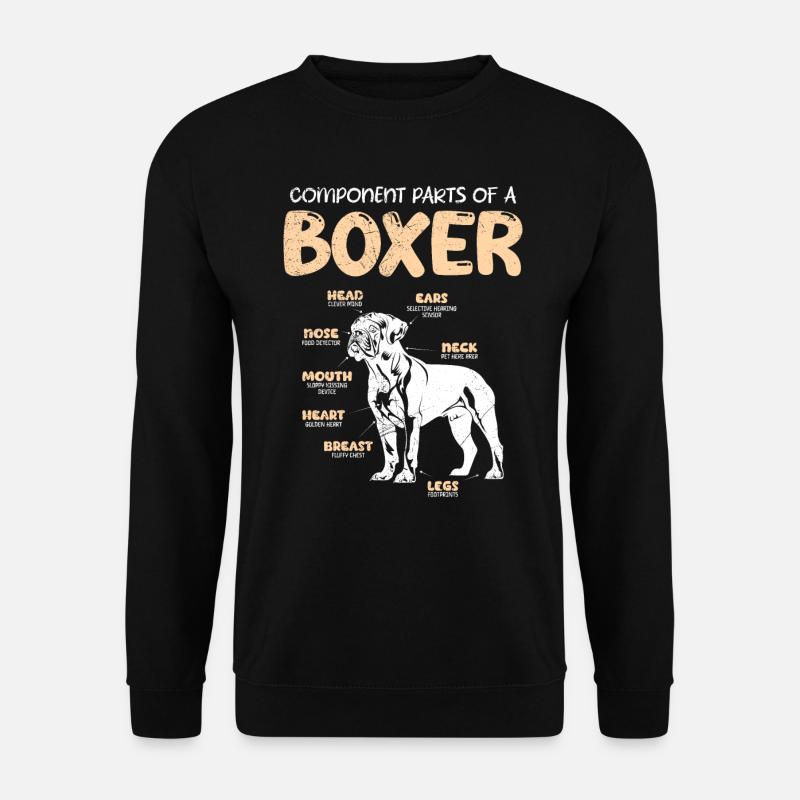 Deutscher Boxer COMPONENT PARTS OF A BOXER Hunde - Unisex Pullover - Schwarz