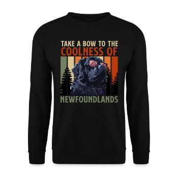 Neufundländer BOW TO THE COOLNESS OF - Unisex Pullover - Schwarz - Vorne - Alina (178cm) & Michal (187cm)