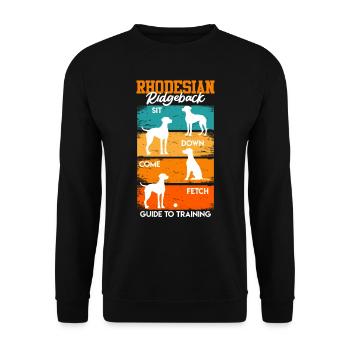 RHODESIAN RIDGEBACK GUIDE DE L’ENTRAÎNEMENT Drôle - Sweat-shirt Unisexe - noir - Devant - Alina (178cm) & Michal (187cm)