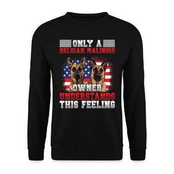 Malinois ONLY A BELGIAN MALINOIS OWNER UNDERSTANDS - Unisex Pullover - Schwarz - Vorne - Alina (178cm) & Michal (187cm)