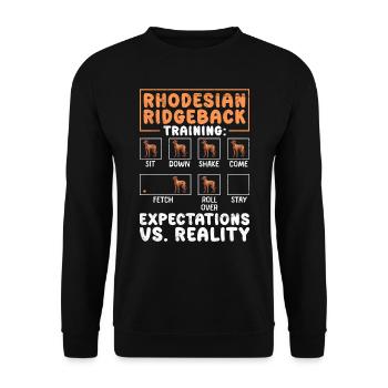RHODESIAN RIDGEBACK TRAINING Funny Ridgeback - Unisex Sweatshirt - black - Front - Alina (178cm) & Michal (187cm)