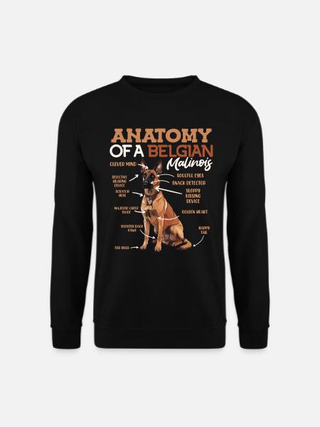 ANATOMIE MEINES MALINOIS Belgischer Schäferhund - Unisex Pullover - Schwarz