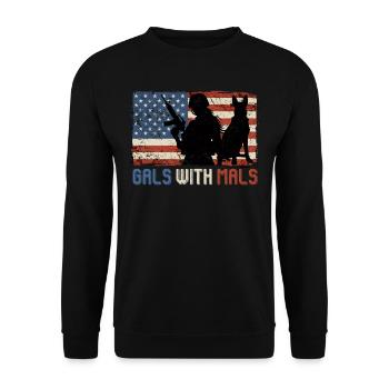 Malinois Femme GALS WITH MALS Belge - Sweat-shirt Unisexe - noir - Devant - Alina (178cm) & Michal (187cm)