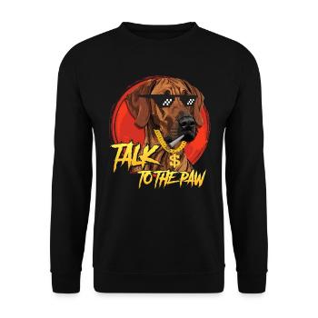 Rhodesian Ridgeback Stubborn TALK TO THE PAW Funny - Unisex Sweatshirt - black - Front - Alina (178cm) & Michal (187cm)