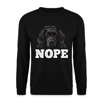 Newfoundland NOPE Newfie Dog Owner Funny - Unisex Sweatshirt - black - Front - Alina (178cm) & Michal (187cm)
