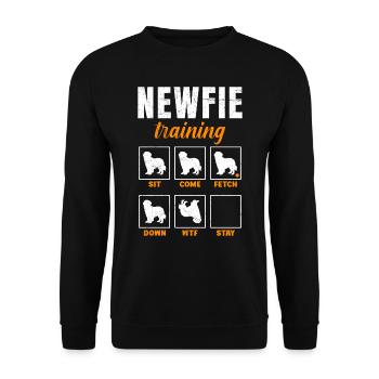 NEWFIE TRAINING Propriétaires de chiens Terre-Neuve - Sweat-shirt Unisexe - noir - Devant - Alina (178cm) & Michal (187cm)