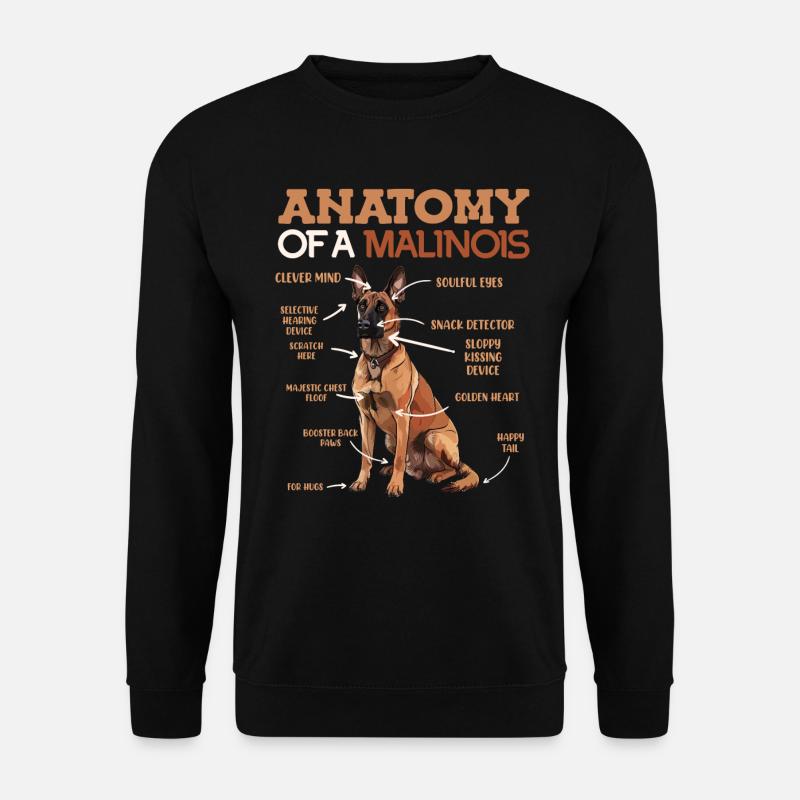 ANATOMIE MEINES MALINOIS Belgischer Schäferhund - Unisex Pullover - Schwarz