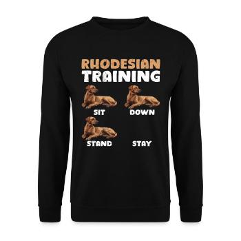 RHODESIAN RIDGEBACK TRAINING Funny Ridgeback - Unisex Sweatshirt - black - Front - Alina (178cm) & Michal (187cm)