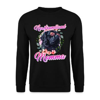 Newfie Hundemama NEWFOUNDLAND MOMMA Cooles - Unisex Pullover - Schwarz - Vorne - Alina (178cm) & Michal (187cm)