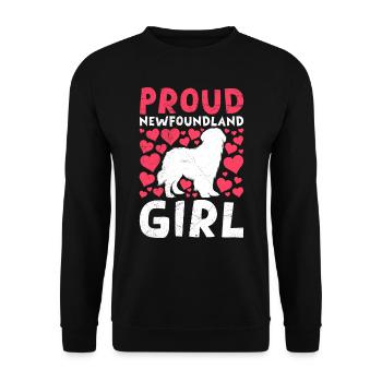 Newfoundland PROUD NEWFIE GIRL NEWFOUNDLAND - Unisex Sweatshirt - black - Front - Alina (178cm) & Michal (187cm)