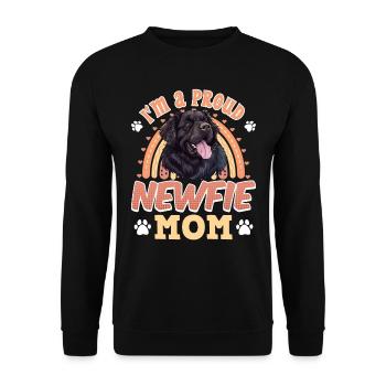 Newfoundland owner I'M A PROUD NEWFIE MOM - Unisex Sweatshirt - black - Front - Alina (178cm) & Michal (187cm)