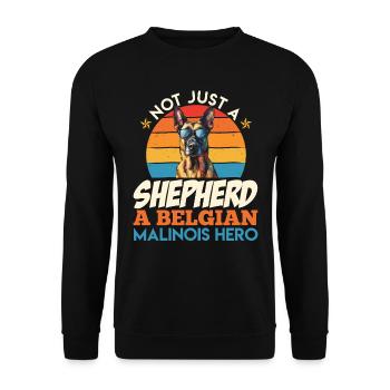 Malinois Held MEHR ALS NUR EIN SHEPHERD MALINOIS - Unisex Pullover - Schwarz - Vorne - Alina (178cm) & Michal (187cm)