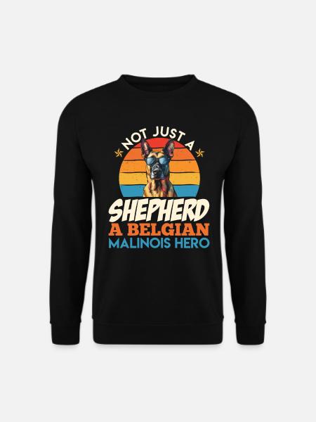 Malinois Hero PLUS QU’UN BERGER MALINOIS - Sweat-shirt Unisexe - noir